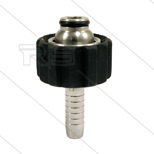 Persnippel - RVS - 5/16&quot;-  M22x1,5 wartelmoer - Zwart