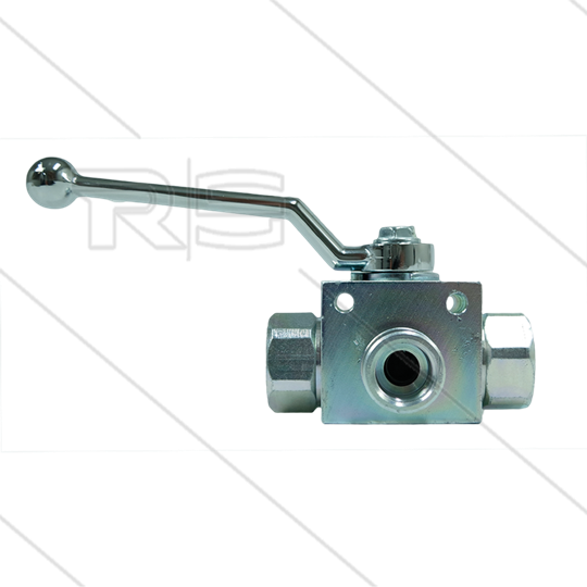 Kogelkraan 1&quot; - 3-weg - RVS316 - L-boring - 400 Bar - Ø=10mm - 3 x 1&quot; bi