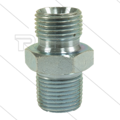 Dubbele nippel - staal - 3/8&quot; bu BSP x 3/8&quot; bu NPT