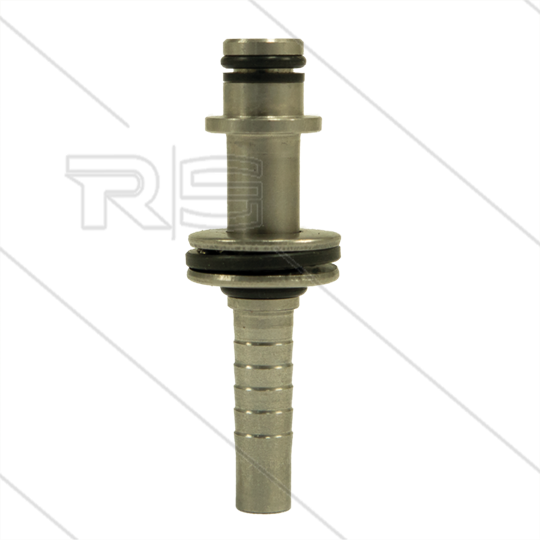 Persnippel - RVS - 3/8&quot; - DN10 - Ø11mm pistoolaansluiting met lager en Ø22mm sluitplaat