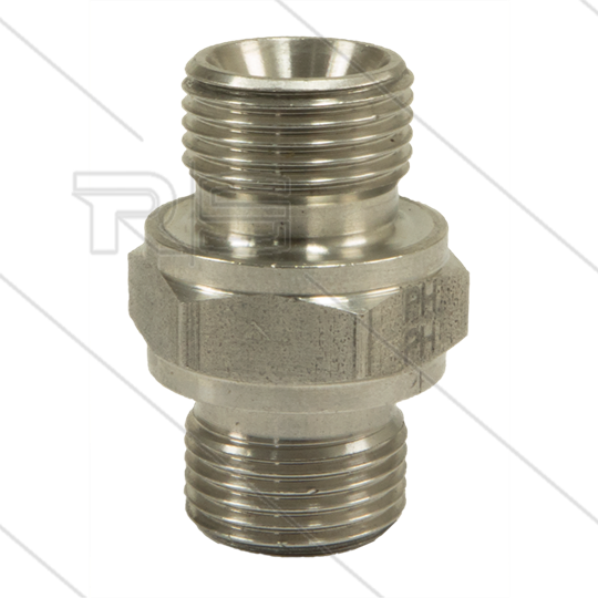 Dubbele nippel - RVS - 2 x 3/8&quot; bu - BSP - 400 Bar