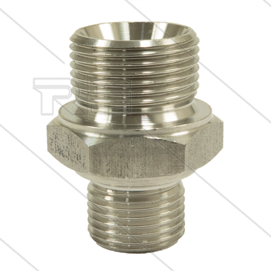 Verloopnippel - RVS - 3/8&quot; bu x 1/4&quot; bu