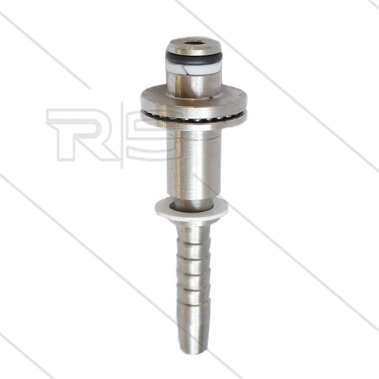 Persnippel - RVS - 1/4&quot; - DN06 - Ø10mm pistoolaansluiting met lager en Ø20mm sluitplaat