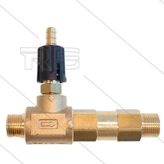 LS12 - Schuiminjector - messing - Ø1.2mm (040) - 220 Bar - 13 l/min - max 90°C - 2x 3/8&quot; bu