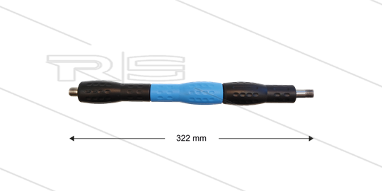 Iso88 lans - L=322mm - recht - RVS - draaibare isolatie L=300mm - zwart/blauw/zwart - max 80°C