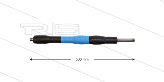 Iso88 lans - L=500mm - recht - RVS - draaibare isolatie L=300mm - zwart/blauw/zwart - max 80°C