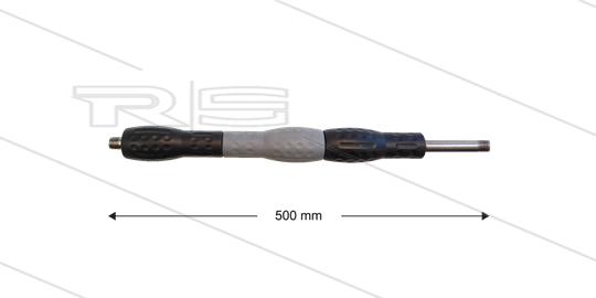 Iso88 lans - L=500mm - recht - RVS - draaibare isolatie L=300mm - zwart/grijs/zwart - max 80°C