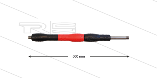 Iso88 lans - L=500mm - recht - RVS - draaibare isolatie L=300mm - zwart/rood/zwart - max 80°C