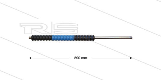 Iso77 lans - L=500mm - recht - RVS - draaibare isolatie L=300mm - zwart/blauw/zwart - max 80°C