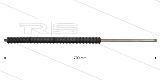 Iso77 lans - L=700mm - recht - RVS - isolatie L=400mm - 400 Bar - max 80°C - 2 x 1/4&quot; bu
