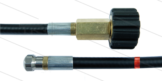 NW5 rioolslang - 50m - 200 Bar - nozzle met voorboring - M22x1,5 W - max 60°C - met eindmarkering