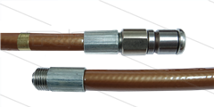 NW5 rioolslang - brons - 10m - 250 Bar - met roterende nozzle - 1x 1/8&quot; bu - max 90°C