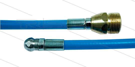 NW5 rioolslang - blauw - 10m - 250 Bar - met nozzle 0.045 zonder voorboring - M22x1,5 bu - max 60°C