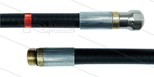 NW5 rioolslang - 40m - 200 Bar - nozzle met voorboring - 1/4&quot;bu met O-ring - max 60°C