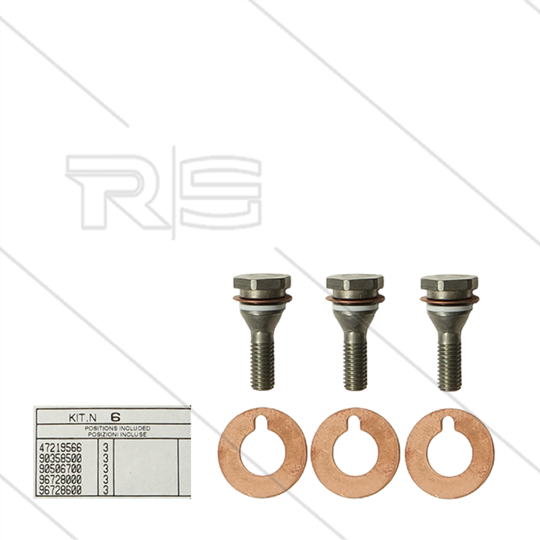 Kit 6 - Set plunjerbouten + afdichtingen (3x) - serie 47 + 48 + 50