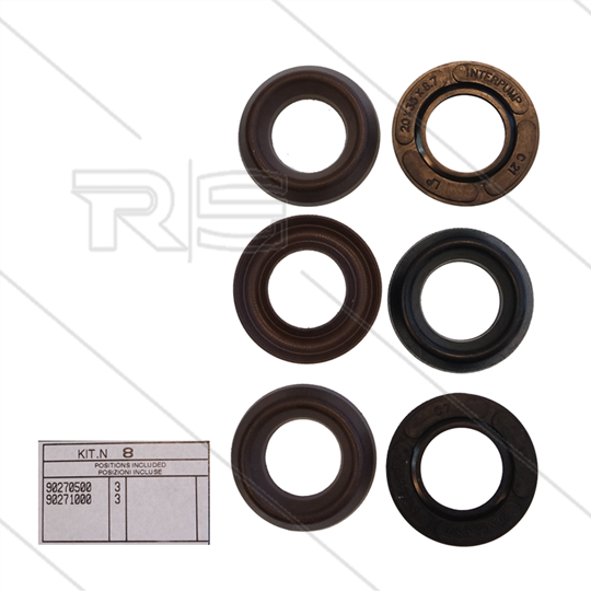 Kit 8 - Manchetset Ø20mm voor 3 plunjers - Serie 47 + 48 + 69