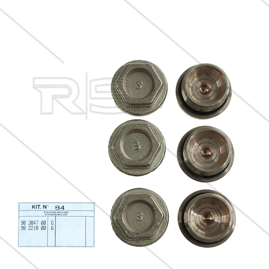 Kit 84 - Set kleppluggen + O-ring (6x) - M24x1,5 - Serie 51