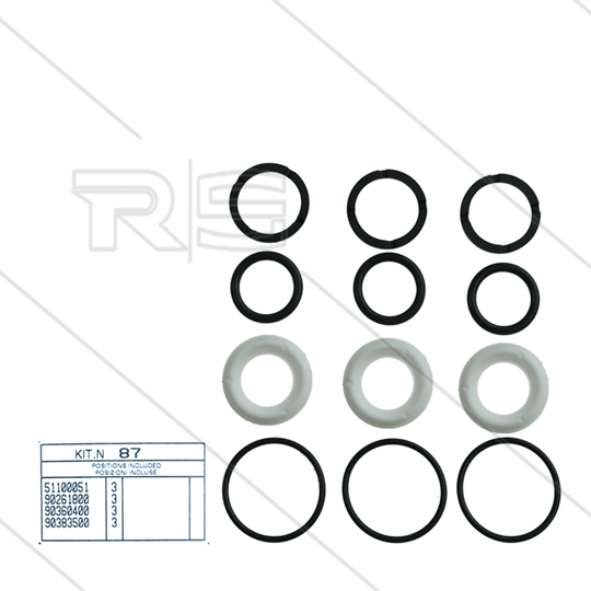 Kit 87 - Manchetset Ø15mm voor 3 plunjers