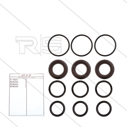 Kit 97 - Manchetset Ø15mm 3 plunjers - Serie 51 Misting - HXM