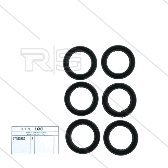 Kit 108 - Set topringen Ø16mm (6x) - Serie 47 - W928