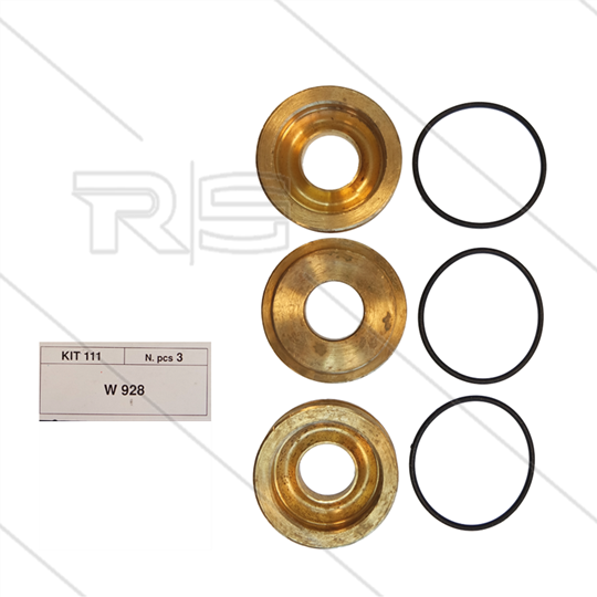 Kit 111 - Set messing ringen + O-ringen Ø16mm (3x) - Serie 47 - W928