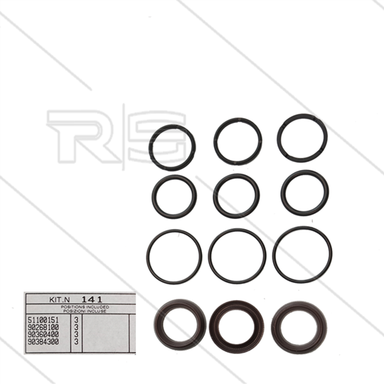 Kit 141 - Manchetset Ø18mm voor 3 plunjers - Serie 51 Misting - HXM