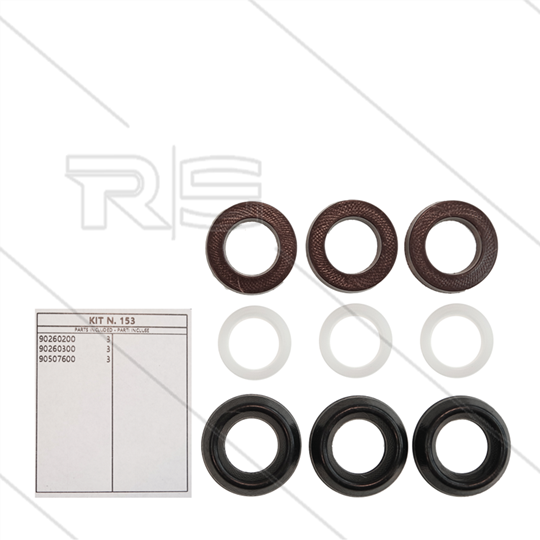 Kit 153 - Manchetset Ø13mm voor 3 plunjers - Serie 44