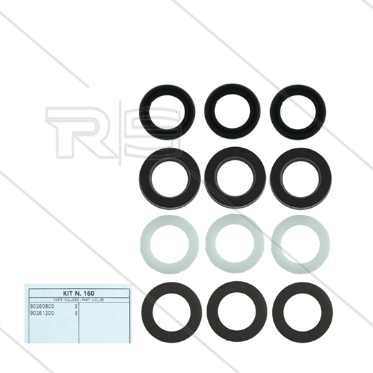 Kit 160 - Manchetset Ø15mm voor 3 plunjers - Serie 63