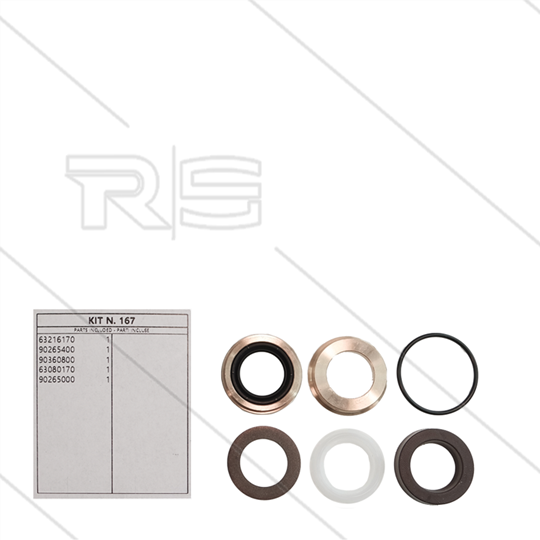 Kit 167 - Complete afdichtingsset Ø18mm voor 1 plunjer - serie 63