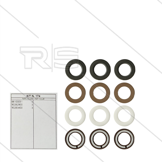 Kit 174 - Set LD + HD afdichtingen Ø16mm (3x) - Serie 66