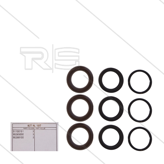 Kit 197 - Manchetset Ø18mm voor 3 plunjers - Serie 60