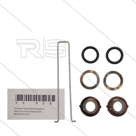 Afdichtset hardmetaal voor swivels DYG - DYC - DYT met doorlaat NW9