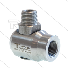 WDEI Swivel - haaks - 1 lager - 3/8&quot; bi BSP x 3/8&quot; bu BSP - 400 Bar - NW9 - 30 tpm - max 120°C