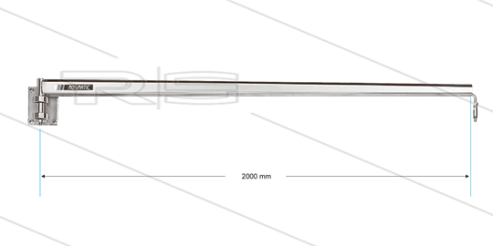 WAN - Zwenkarm wandmontage RVS binnenbuis - L=2000mm - rustpositie links - in 1/4&quot; bi x uit 3/8&quot; bu