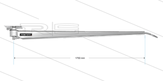 DKR - Zwenkarm plafond 6-hoekige buis - L=1750mm - aansluiting in:1/4&quot; bi x uit:1/4&quot; bu