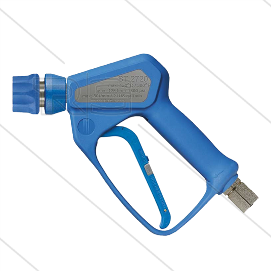 ST2720 - HD pistool - RVS - met swivel - 125 Bar - 80 l/min - max 150°C - 1/2" bi x ST3100 snelkoppeling