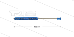 S3-350 - lans - L=800mm - recht - RVS - blauw - open isolatie L=360mm - 350 Bar - max 160°C