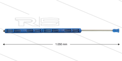 S3-350 - lans - L=1050mm - recht - RVS - blauw - open isolatie 2 x L=360mm - 350 Bar - max 160°C