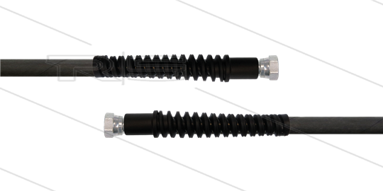 HD-slang zwart 1/4&quot; - Flexy - 1SN - 4,0m - 2x 3/8&quot; W - 2x SKS - 300 Bar