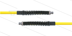 Carwash Titan-Slide slang geel 1/4&quot; - 3,5m - 2x 1/4&quot;bu - 2x SKB zwart - 300 Bar