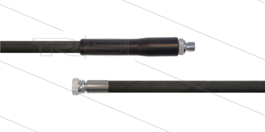HD-slang zwart 1/4&quot; - 1SC - 5,0m - 3/8&quot;bu x 3/8&quot;W - 1x KBS - 250 Bar