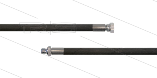 HD-slang zwart 1/4&quot; - Flexy - 1SN - 30m - 1/4&quot;W x 1/4&quot;bu - geen KBS - 300 Bar