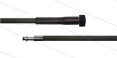 HD-slang zwart 1/4&quot; - 1SN - 10m - M22x1,5 W vlak x Ø10mm pistoolnippel - 1x KBS - 250 Bar