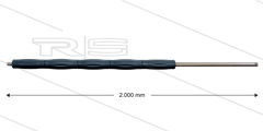 RP007 lans - L=2000mm - recht - staal verzinkt - isolatie L=500mm - 400 Bar - max 80°C - 2 x 1/4&quot; bu