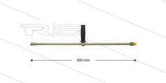 ST3600 lans - L=500mm - recht - RVS - 1/2&quot;bu x 1/4&quot;bi - verstelbare handgreep - 600 Bar - max 150°C