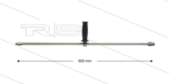 ST3600 lans - L=500mm - recht - RVS - 1/2&quot;bu x 1/4&quot;bu - verstelbare handgreep - 600 Bar - max 150°C