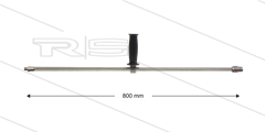 ST3600 lans - L=800mm - recht - RVS - 1/2&quot;bu x 1/4&quot;bu - verstelbare handgreep - 600 Bar - max 150°C