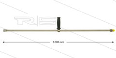 ST3600 lans - L=1000mm - recht - RVS - 1/2&quot;bu x 1/4&quot;bi - verstelbare handgreep - 600 bar - max 150°C