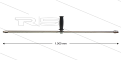 ST3600 lans - L=1000mm - recht - RVS - 1/2&quot;bu x 1/4&quot;bu - verstelbare handgreep - 600 Bar - max 150°C
