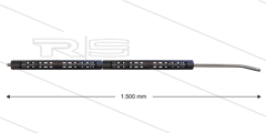 RP2 lans - L=1500mm - gebogen - RVS - open isolatie 2 x L=395mm - 250 Bar - max 150°C - 2 x 1/4&quot; bu